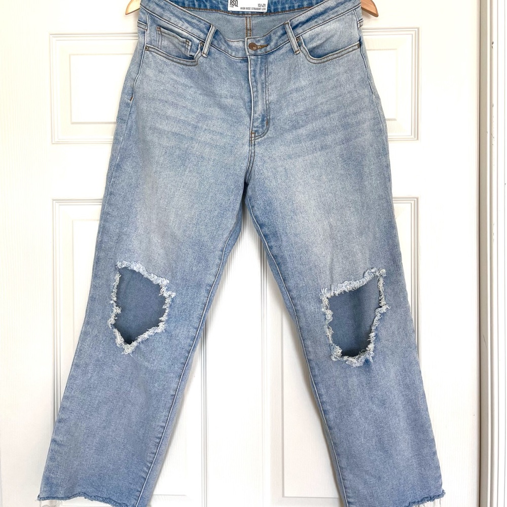 RSQ by Tilly’s Distressed High-Rise Straight Leg Jeans